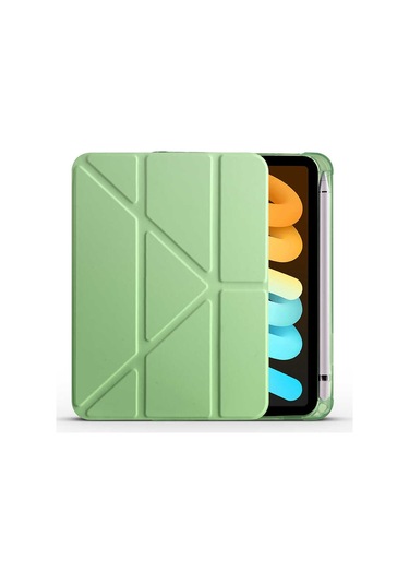 Apple Uyumlu iPad Mini 2021 (6.Nesil) Kılıf Tri Folding Kalem Bölmeli Standlı