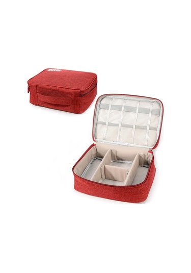 Mor Şarj Cihazı Elektronik Organizatör Seyahat Dijital Cihaz Sabit Disk Kozmetik Seti Taşıma Çantası