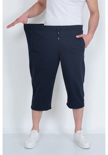 Lukitus Battal Büyük Beden Kapri Erkek Eşofman Altı Lacivert