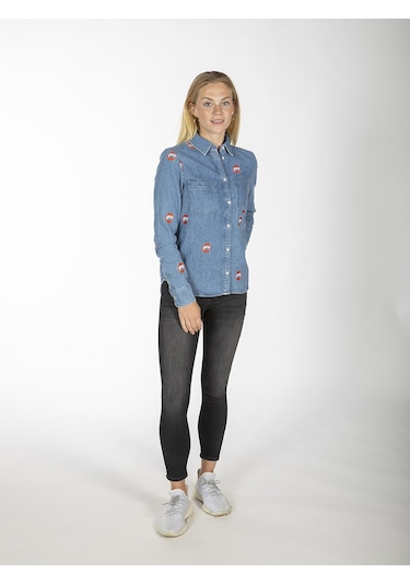 Zoe Karssen Jean Gömlek  ZOKN5132 Mavi