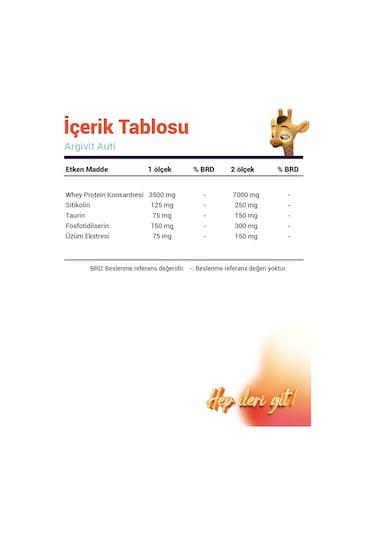 Argivit Auti Taurin Sitikolin Fosfotidilserin Ve Üzüm Eki 400 Gr + Shaker