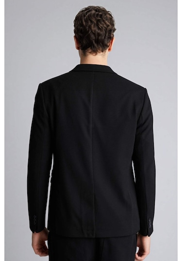 Defacto Modern Fıt Penye Blazer Ceket F2347ax26spbk27 Siyah-bk27
