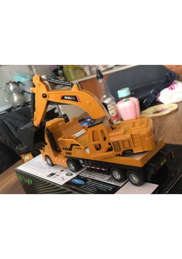 Oyuncak Koleksiyon İş Makinaları Kamyon Ekskavatör 25 Cm