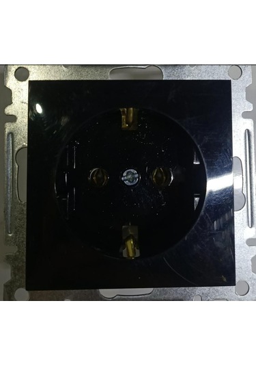 Makel Karea Siyah Üçlü Anahtar Parlak Çerçevesiz