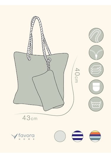 Cüzdan Hediyeli Kadın Plaj Çantası - Krem