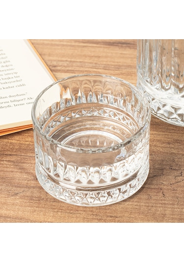 Porsima 8999 Oslo Cam Kapaklı Ve Bardaklı 800ml Başucu Sürahisi