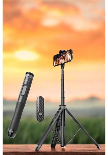 Bfs Kumandalı Tripod Telefon Tutucu Selfie Çubuğu 360 Derece Dönebilen