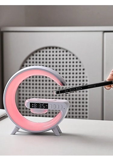 Rus-shop Kablosuz Şarj Ve Işıklandırmalı Bluetooth Hoparlörlü Gece Lambası 285591001