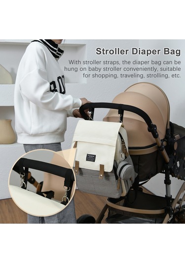 Reedark Erkek-kadın Kullanıma Uygun Isı Yalıtımlı Çanta, Bebek Sirt Çantası, Su Geçirmez Nilon, Arabaya Takılabilir, Sıcaklık Tutucu Poşetli Siyah Gri - Siyah