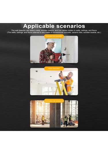 Aubyhe Gümüş Duvar Tarayıcı - Ahşap/metal/ac Tespiti, 5 Seviye Derinlik, Lcd Ekranlı, Taahhüt/iç Mimarlık İçin Pil Dahil Değil