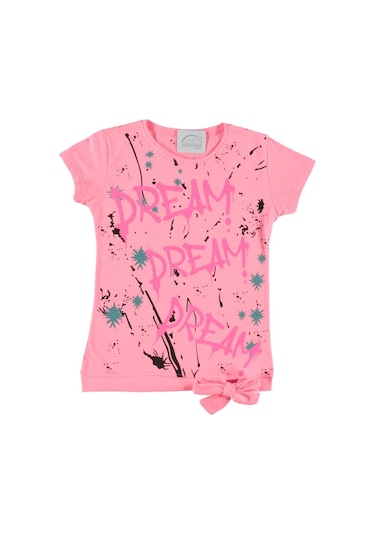 Liay Moda Dream Baskılı Kız Çocuk Tişört Pembe