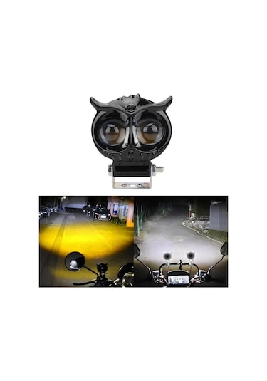 Baykuş 60W Metal Çalışma Lambası Sis Farı Çift Renk Araç Motosiklet Off Road Led Beyaz - Sarı 1 Adet