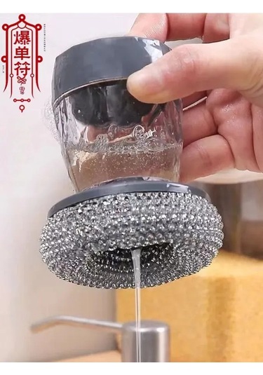 Xindoker "2'li Set Otomatik Deterjan Dispenserli Bulaşık Fırçası - Pratik Ve Uzun Ömürlü" Gri