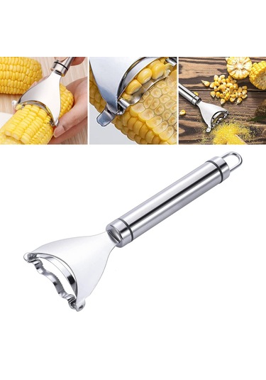 Homyl Mutfak Mısır Koçanı Striptizci Kesici Soyucu Harman Gümüş