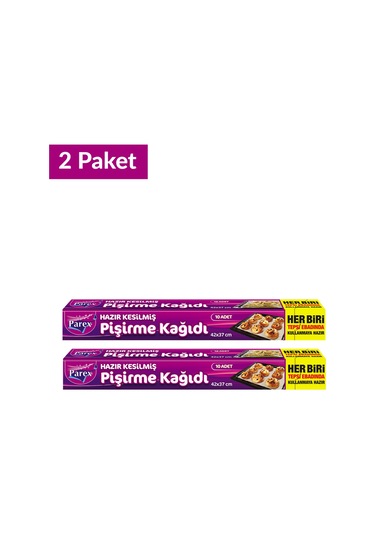 Hazır Kesilmiş Pişirme Kağıdı 10 Lu 42 X 37 Cm İkili Set