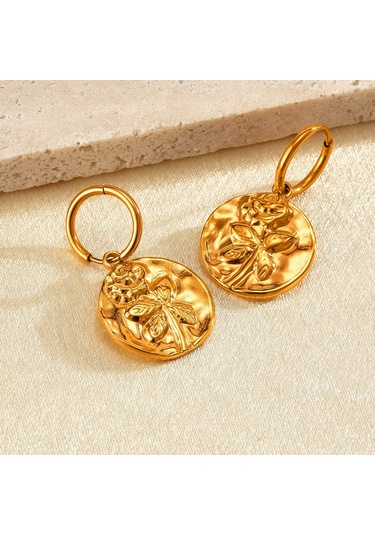 Sones Opk Ge915 1 Çift Paslanmaz Çelik Gül Şekilli Küpe