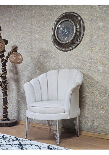 Tekli İstiridye Krom Kaplama Telli Ayak Çay Seti Koltuk Tekli Ber Çok Renkli