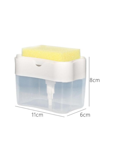 Homyl 2'si 1 Arada Sabun Pompası Dispenseri Sünger Tutucu Beyaz Beyaz