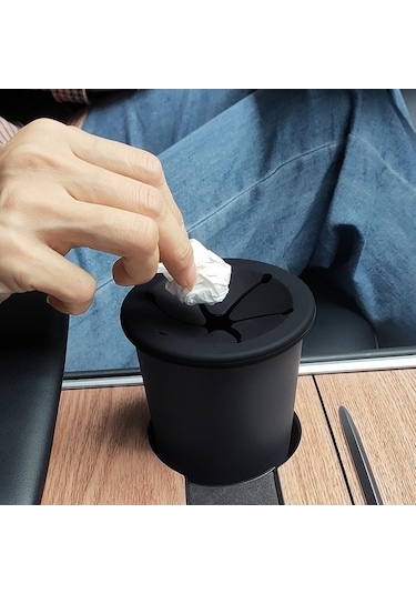 Pazly Araç Çöp Kovası Silikon Bardaklık Çöp Tutucu Koltuk Arkası Çöp Kutusu - Gri