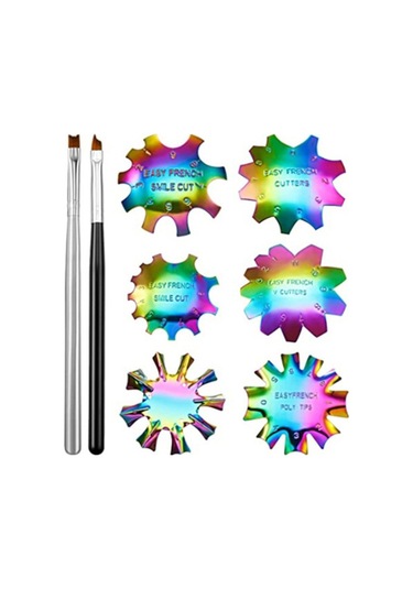 Leezsing Tırnak Kenarı Düzeltici Seti Tırnak Kesme Seti Akrilik Tırnak Jeli Aracı Kolay Fransız Tırnak Kılavuzları Oluşturmak İçin Gülümseme Çizgisi Tırnak Sanatı Manikür Aracı