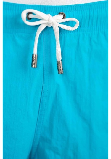 Turkuaz Su İtici Özellikli Naylon Kumaş Düz Renk Basic Erkek Plaj Deniz Şort Mayo - 540-turkuaz 001