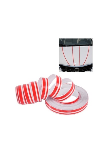 Cbtx 12mm 9.8m Kendinden Yapışkanlı Dekoratif Araç Şerit Bant Hattı Kırmızı A