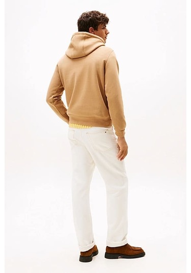 Erkek Regular Fit Kapüşonlu Logolu Sweatshirt - Açık Camel Timeless Camel