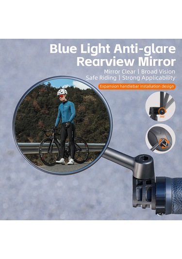 Fosenze Mountain Bike Yüksek Güvenlikli Yansıması - 360 Döner, Kırılmaz, Kol Bağcıklı, Siyah, 80mm Geniş Görünüm