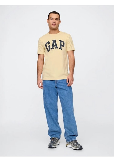 Gap 856659026 V-everyday Soft Basic Logo T Erkek Tişört Sarı