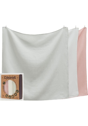 Caramell Basic Müslin Bebek Battaniye 75x75 CM 2152 Gül Kurusu
