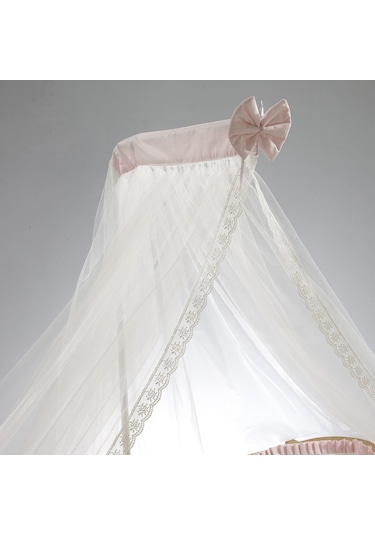 Meltem Kids Bambino Sallanır Ahşap Anne Yanı Beşik 70x110 cm (naturel-pembe) Pembe