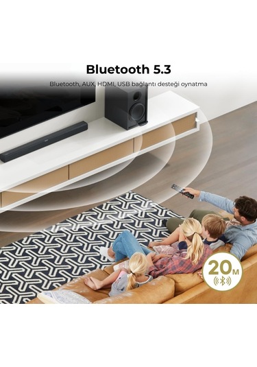Tribit S1 Soundbar Ve Subwoofer 2.1 Kanal 200w Hoparlör 4eq Modu, Bt 5.4, Usb, Hdmı, Aux Bts61
