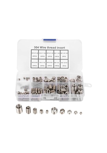 Tangshopping 300 Adet Konu Onarım Ek Parçaları M3 M5 M6 M8 Paslanmaz Çelik Heli Bobin Konu Onarım Ek Parçası Tel Konu Ekleme Çeşitleri