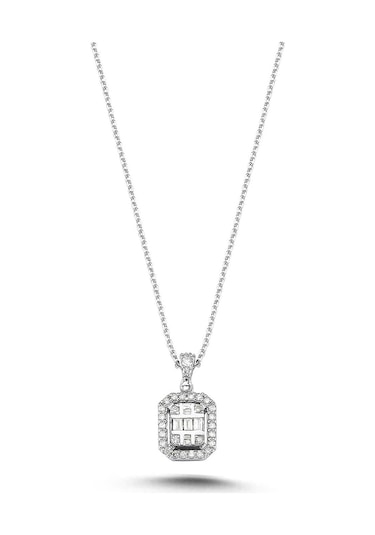 0,34 Karat Pırlantalı Baget Kolye