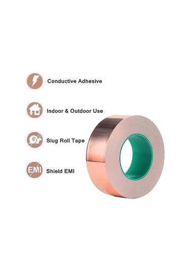 20 M 30 Mm Genişliğinde İletken Yapışkanlı Sümüklü Böcek Kovucu Bakır Folyo Bant Diğer