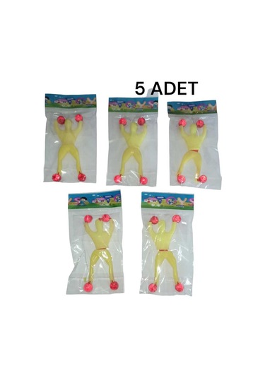 5 Adet Sarı Renk Cama Yapışan Örümcek Adam