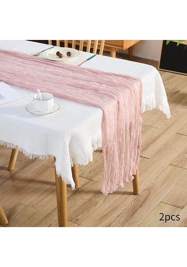 Homyl 2x Şifon Masa Örtüsü Parti Malzemeleri Düğün Gelin Duşu Pembe