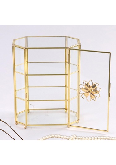 Homyl Cam Mücevher Kutusu 3 Katmanlı Şeffaf Takı Organizatör Temizlemek