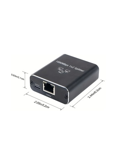 Elmpaly 1'e 2 Gigabit Ethernet Switch Usb-c Güç 1000mbps Rj45 İki Cihaz Bağlantı