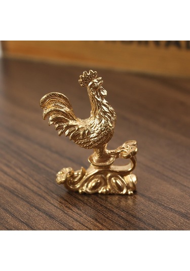 Suntek Magideal Tavuk Heykelcik Çin Bakır Horoz Heykeli Mağaza Altın