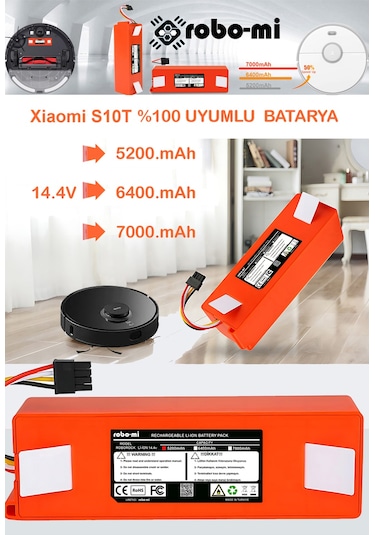 Xiaomi Mi Robot Vacuum S10t Uyumlu 7000.mah Batarya