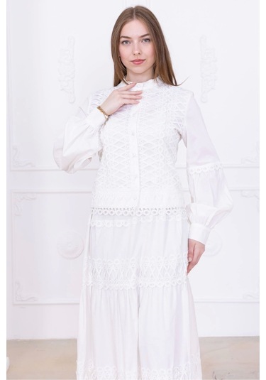 Dantel Detaylı İkili Takım 4712-beyaz Beyaz