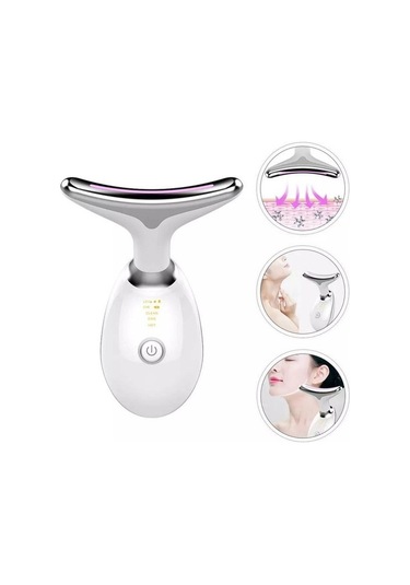 Mectime Led Foton Boyun Yüz Titreşimli Masaj Cihazı - Beyaz Oımzcg Beyaz