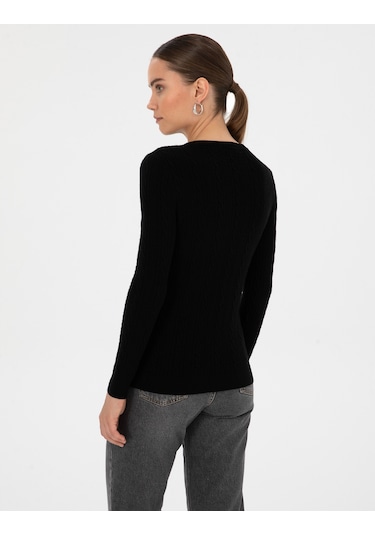 Pierre Cardin Kadın Siyah Kazak /triko 50316334-vr046 Siyah