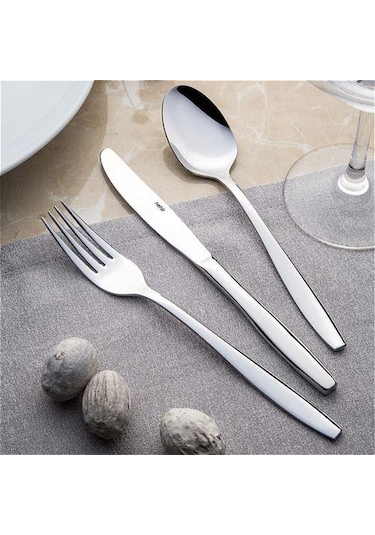 Nehir Sahra Sade Tatlı Çatal 12 Parça Gümüş