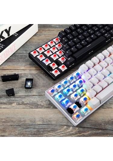 Carrier 61 Tuş Rgb Mekanik Klavye Usb Kablolu Bt Çift Modlu Oyun