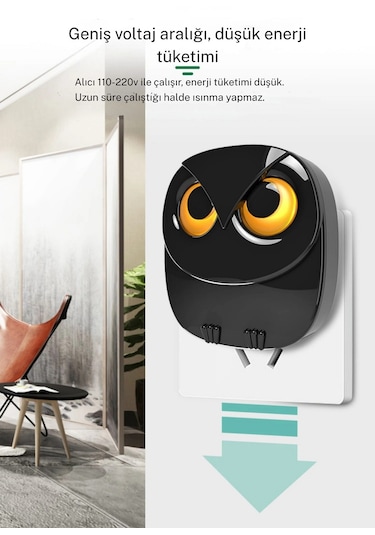 Techtic Kablosuz Kapı Zili Sevimli Baykuş Işıklı 1alıcı 2buton