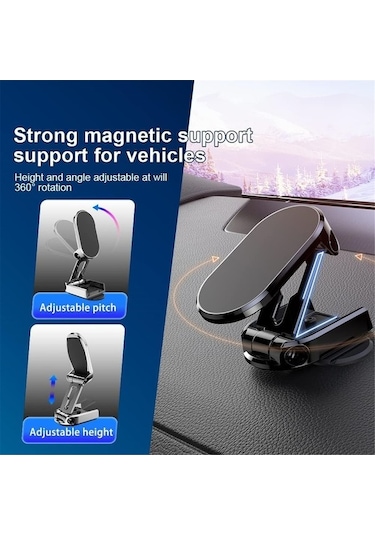Yulong Ximistore9 Katlanabilir Manyetik Araç Telefon Tutucu - GÜMÜŞ
