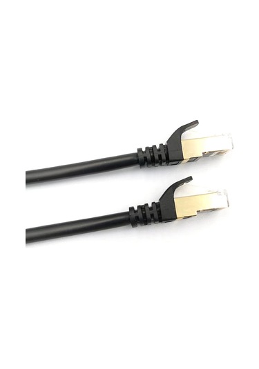 Springsun Cat7 Ethernet Kablosu 10gbps 600mhz/ekranlı Bükümlü Çiftler//26awg Oksijensiz Bakır Çekirdekler/altın Kaplamalı Rj45 Arayüzü Siyah 1m