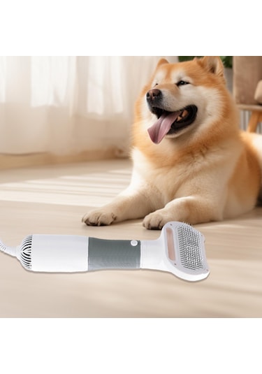 Homyl Pet Kurutma Saç Makinesi Slicker Fırça Ev Kedi Gri